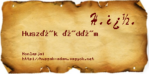 Huszák Ádám névjegykártya