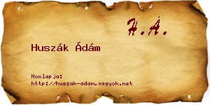 Huszák Ádám névjegykártya